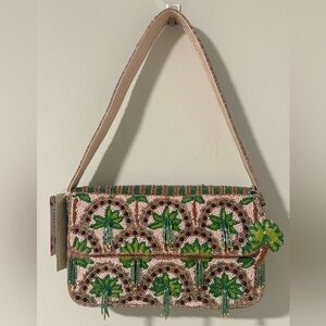 Palm Tree Beaded Shoulder Bag